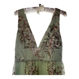 Formal Maxi Dress with Gold Floral Details